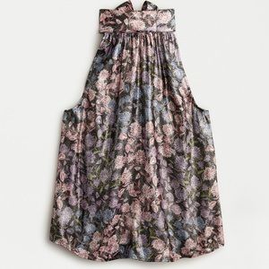 J. Crew Collection Tie-Neck Top Shimmering Metallic Floral Jacquard